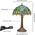 Vintage Dragonfly Tiffany Style Stained Glass End Table