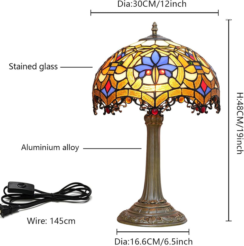 Vintage Dragonfly Tiffany Style Stained Glass End Table