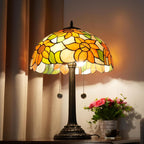 Vintage Dragonfly Tiffany Style Stained Glass End Table