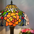 Vintage Dragonfly Tiffany Style Stained Glass End Table