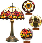 Vintage Dragonfly Tiffany Style Stained Glass End Table