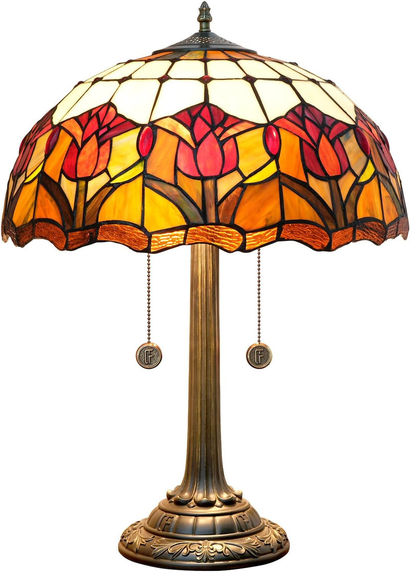 Vintage Dragonfly Tiffany Style Stained Glass End Table