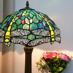 Vintage Dragonfly Tiffany Style Stained Glass End Table
