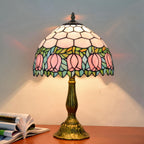 Vintage Dragonfly Tiffany Style Stained Glass End Table