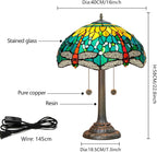 Vintage Dragonfly Tiffany Style Stained Glass End Table