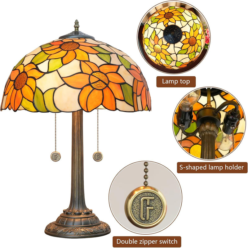 Vintage Dragonfly Tiffany Style Stained Glass End Table