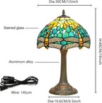 Vintage Dragonfly Tiffany Style Stained Glass End Table