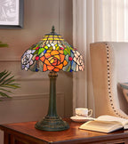 Vintage Dragonfly Tiffany Style Stained Glass End Table