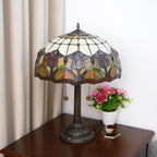 Vintage Dragonfly Tiffany Style Stained Glass End Table