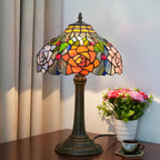 Vintage Dragonfly Tiffany Style Stained Glass End Table