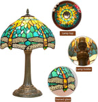 Vintage Dragonfly Tiffany Style Stained Glass End Table