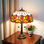 Vintage Dragonfly Tiffany Style Stained Glass End Table