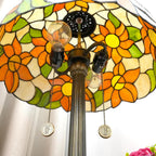 Vintage Dragonfly Tiffany Style Stained Glass End Table
