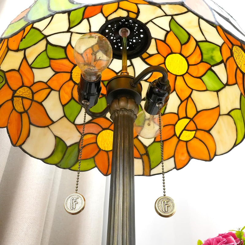 Vintage Dragonfly Tiffany Style Stained Glass End Table