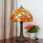 Vintage Dragonfly Tiffany Style Stained Glass End Table