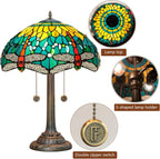 Vintage Dragonfly Tiffany Style Stained Glass End Table