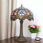 Vintage Dragonfly Tiffany Style Stained Glass End Table