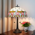 Vintage Dragonfly Tiffany Style Stained Glass End Table
