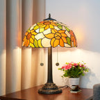 Vintage Dragonfly Tiffany Style Stained Glass End Table