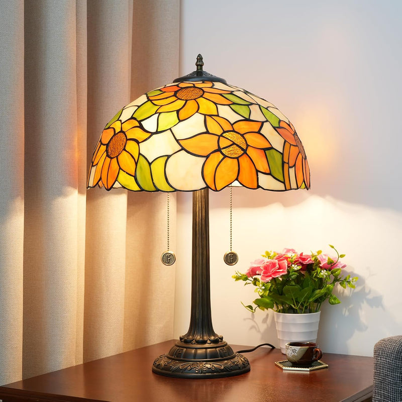 Vintage Dragonfly Tiffany Style Stained Glass End Table