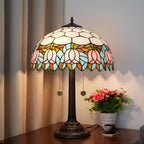 Vintage Dragonfly Tiffany Style Stained Glass End Table