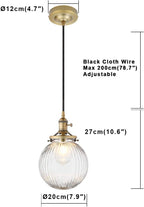 Vintage Edison Switch Pendant Light Fiting with Ribbed