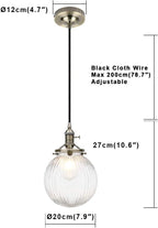 Vintage Edison Switch Pendant Light Fiting with Ribbed