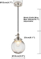 Vintage Edison Switch Pendant Light Fiting with Ribbed