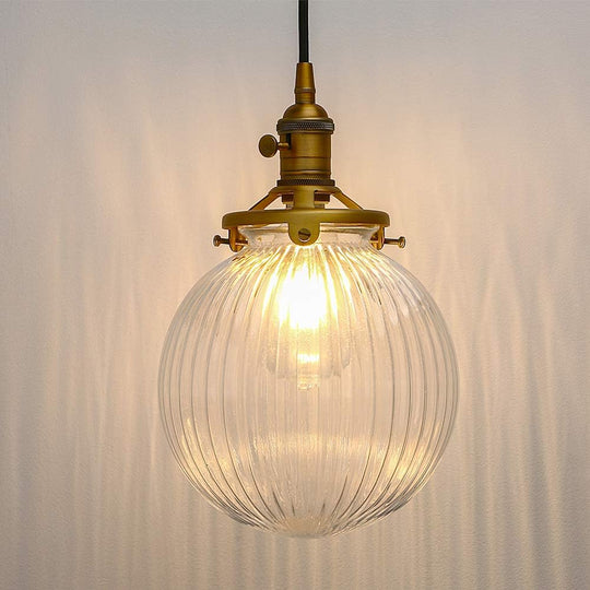 Vintage Edison Switch Pendant Light Fiting with Ribbed
