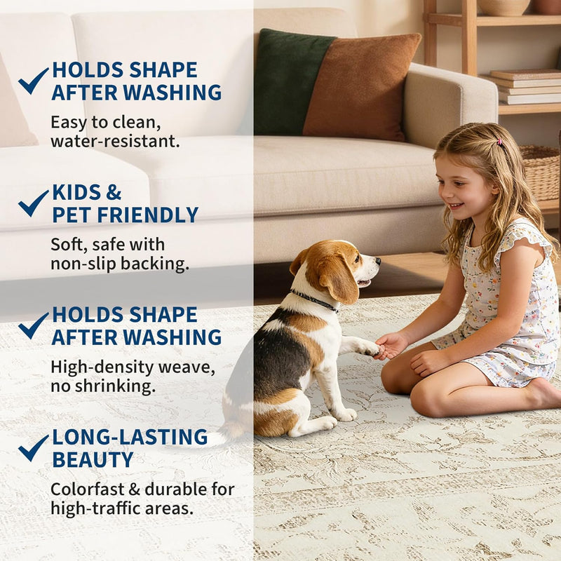 Vintage Washable Area Rug