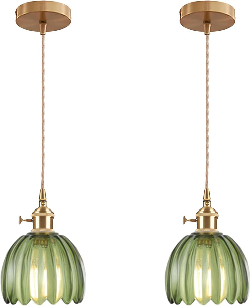 Vintage Glass Pendant Light with E27 Socket