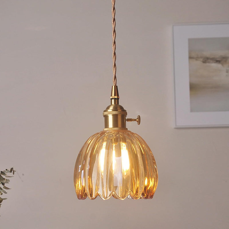 Vintage Glass Pendant Light with E27 Socket