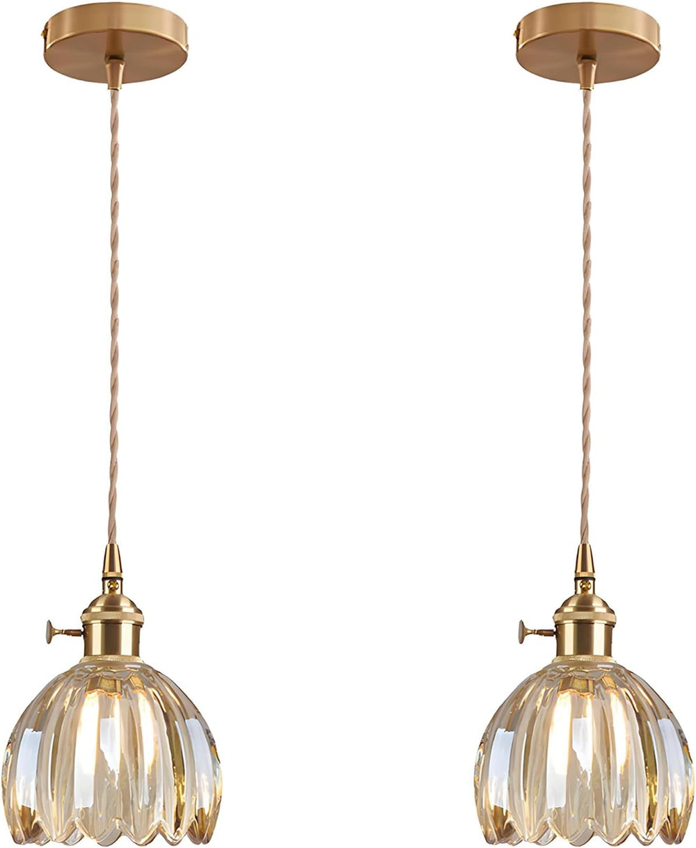 Vintage Glass Pendant Light with E27 Socket