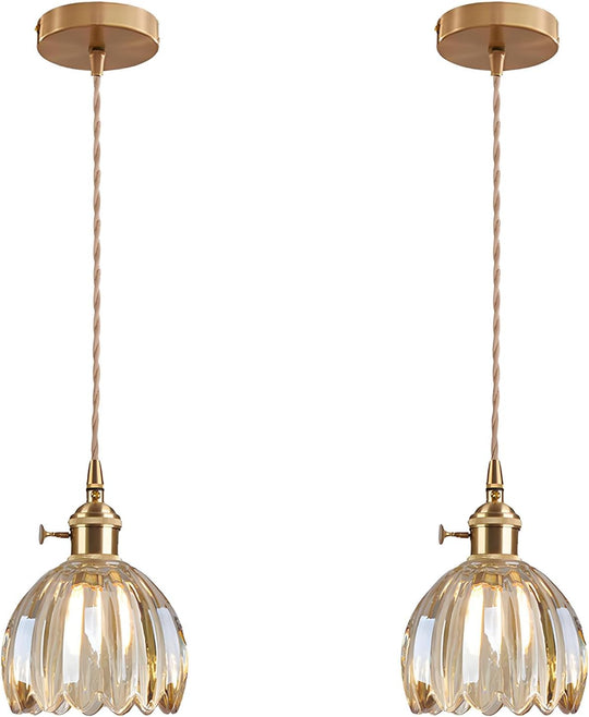Vintage Glass Pendant Light with E27 Socket