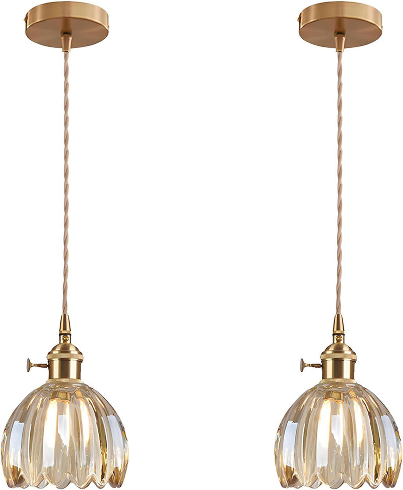 Vintage Glass Pendant Light with E27 Socket