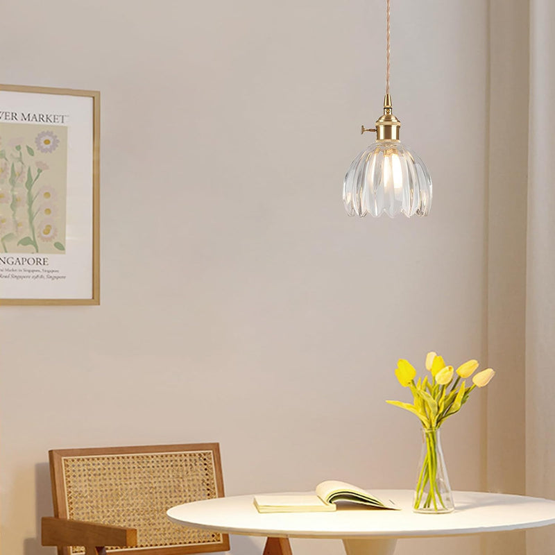 Vintage Glass Pendant Light with E27 Socket