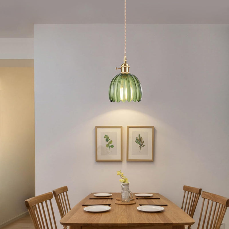 Vintage Glass Pendant Light with E27 Socket