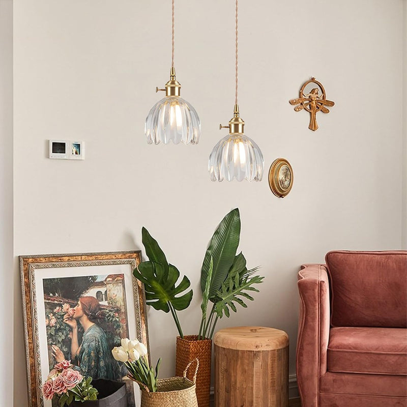 Vintage Glass Pendant Light with E27 Socket