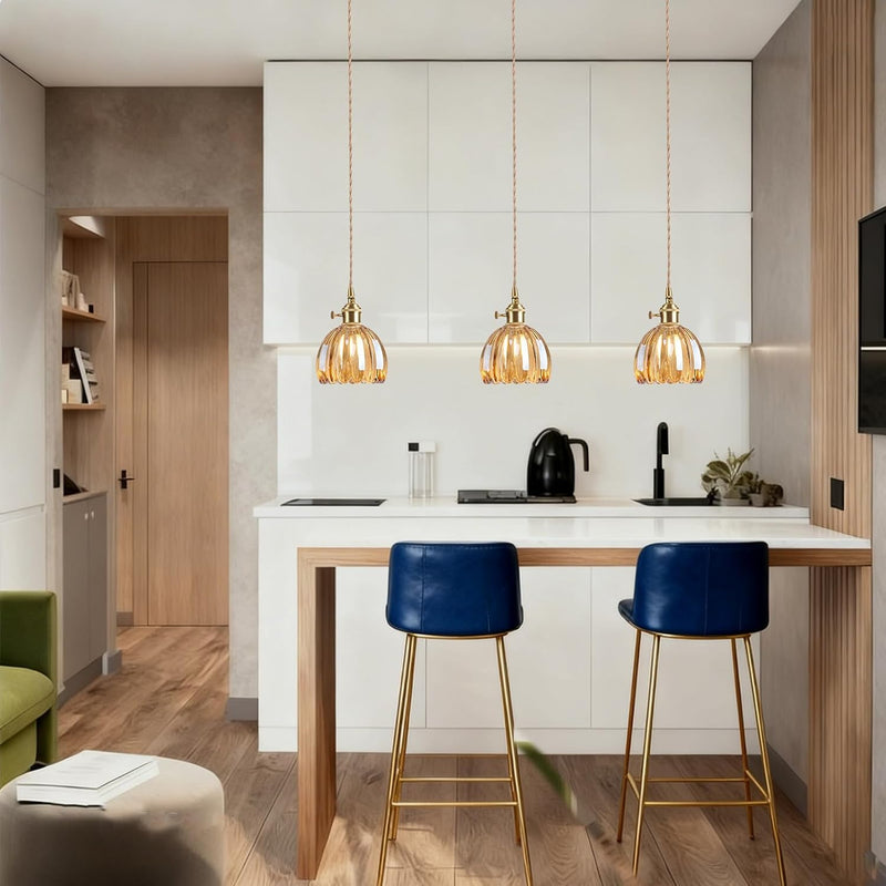 Vintage Glass Pendant Light with E27 Socket