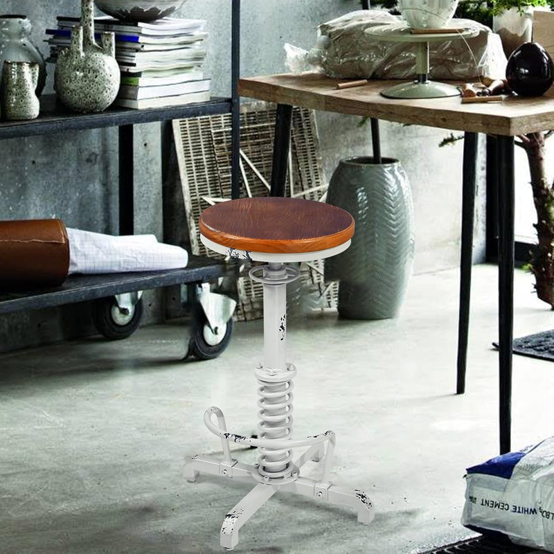 Vintage Industrial Bar Stool 24-28 Inch Height Adjustable