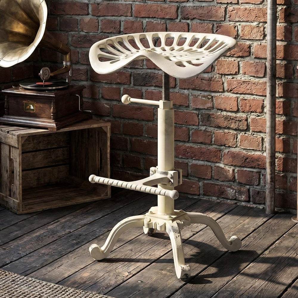 Vintage Industrial Bar Stools Cast Iron Tractor Stool