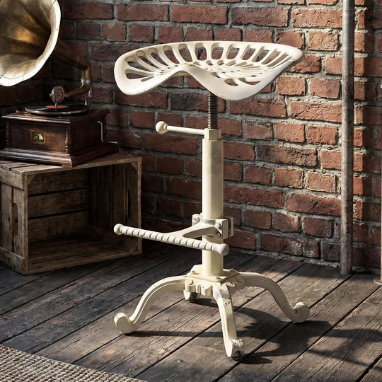 Vintage Industrial Bar Stools Cast Iron Tractor Stool
