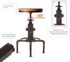 Vintage Industrial Barstool Solid Wood Water Pipe Fire (Set of 2)