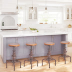 Vintage Industrial Barstool Solid Wood Water Pipe Fire (Set of 2)
