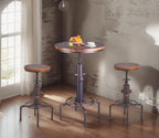 Vintage Industrial Barstool Solid Wood Water Pipe Fire (Set of 2)