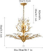 Vintage K9 Clear Crystal Chandeliers Ceiling Lighting Pendant
