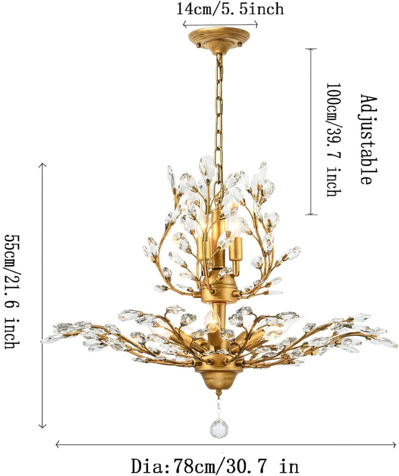 Vintage K9 Clear Crystal Chandeliers Lighting 3 Lights