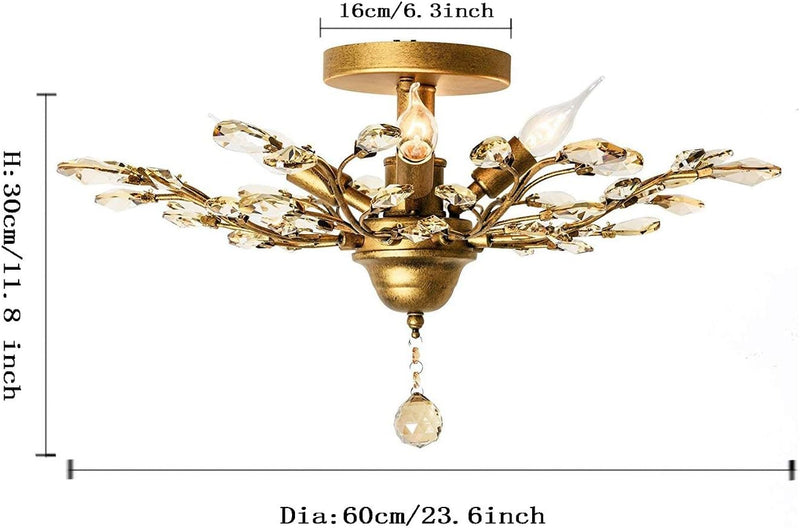 Vintage K9 Clear Crystal Chandeliers Lighting 3 Lights