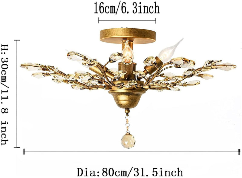 Vintage K9 Clear Crystal Chandeliers Lighting 3 Lights