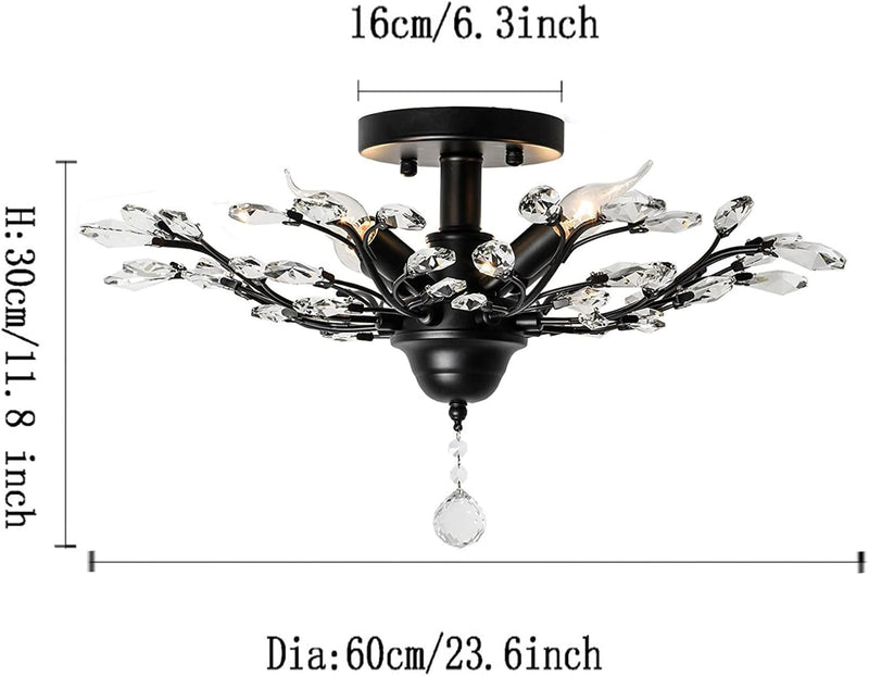 Vintage K9 Clear Crystal Chandeliers Lighting 3 Lights